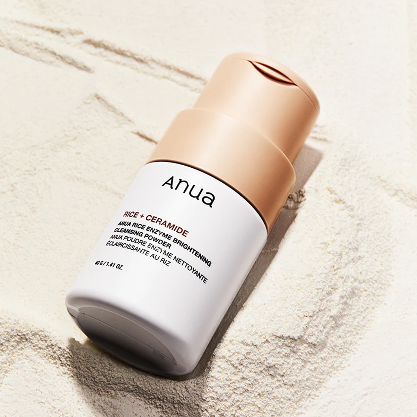 Anua Rice Enzyme Brightening Cleansing Powder, 40g - detaliu textură K-Beauty | SkinCare Korea