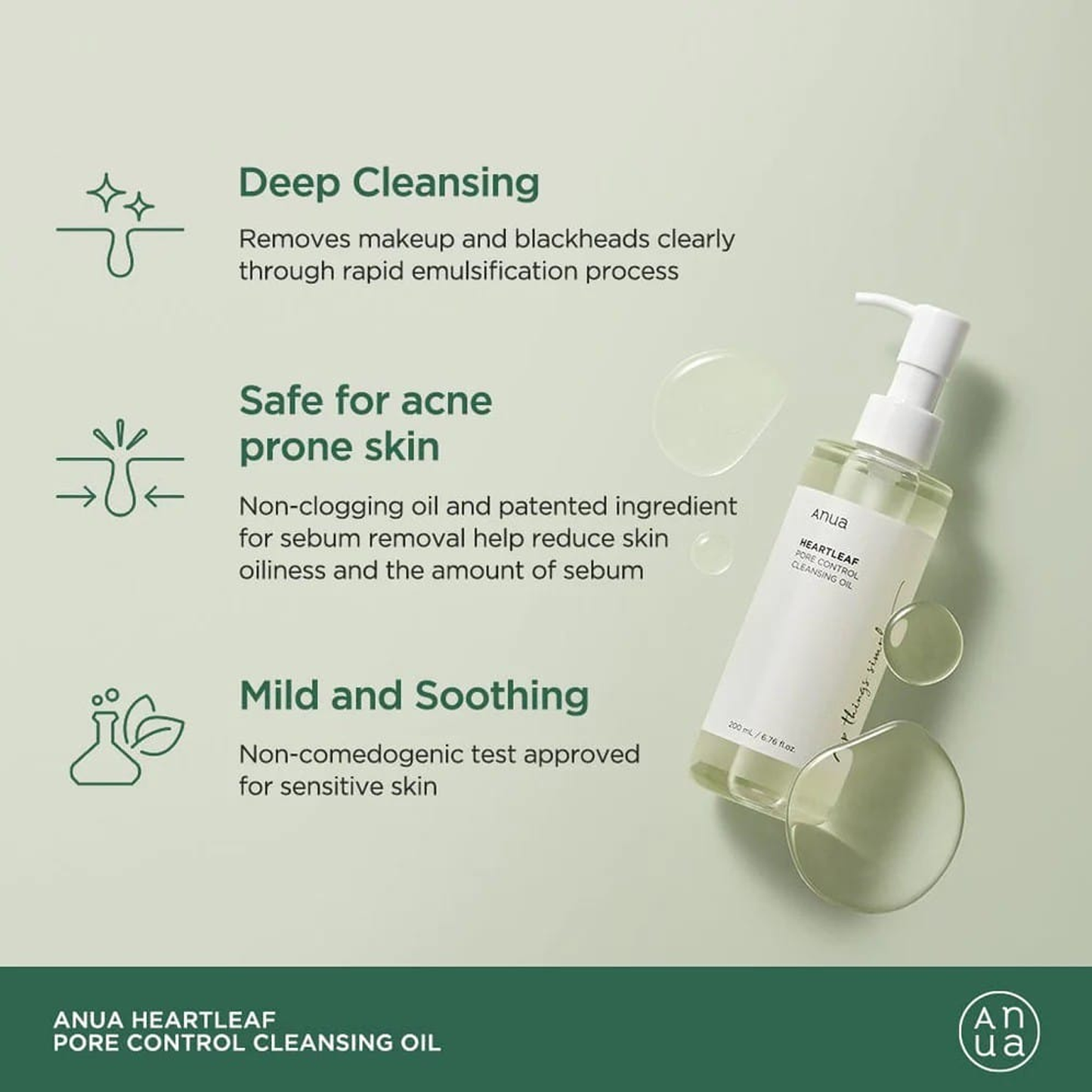 Anua Heartleaf Pore Control Cleansing Oil, 200 ml - mod de utilizare K-Beauty | SkinCare Korea
