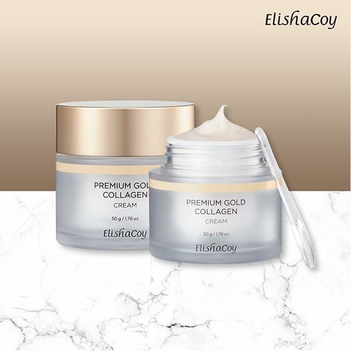 Elishacoy Premium Gold Collagen Cream, 50g - detaliu textură K-Beauty | SkinCare Korea