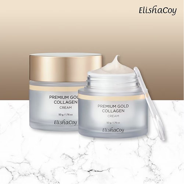 Elishacoy Premium Gold Collagen Cream, 50g - detaliu textură K-Beauty | SkinCare Korea