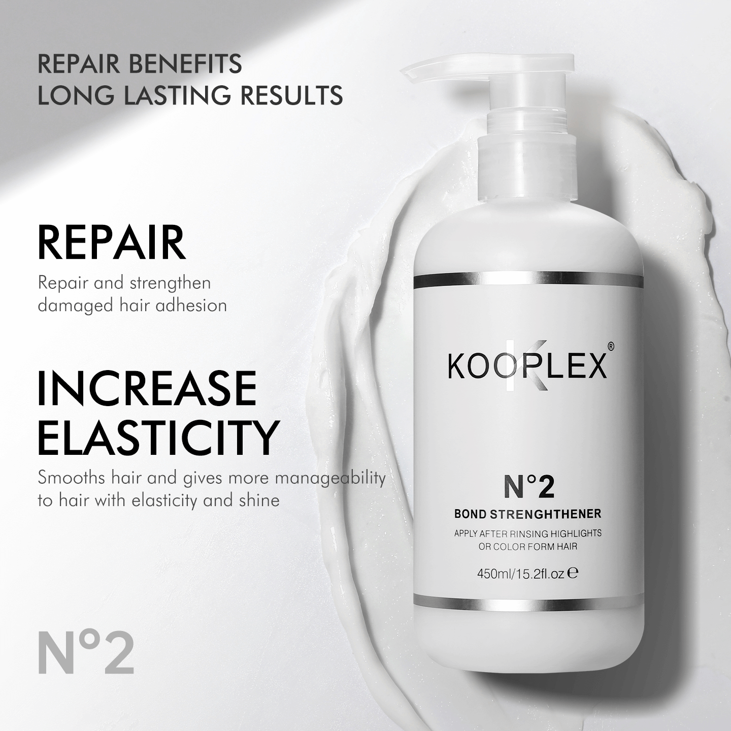 KOOPLEX No.2 Bond Strengthener, 450ml - detaliu textură K-Beauty | SkinCare Korea