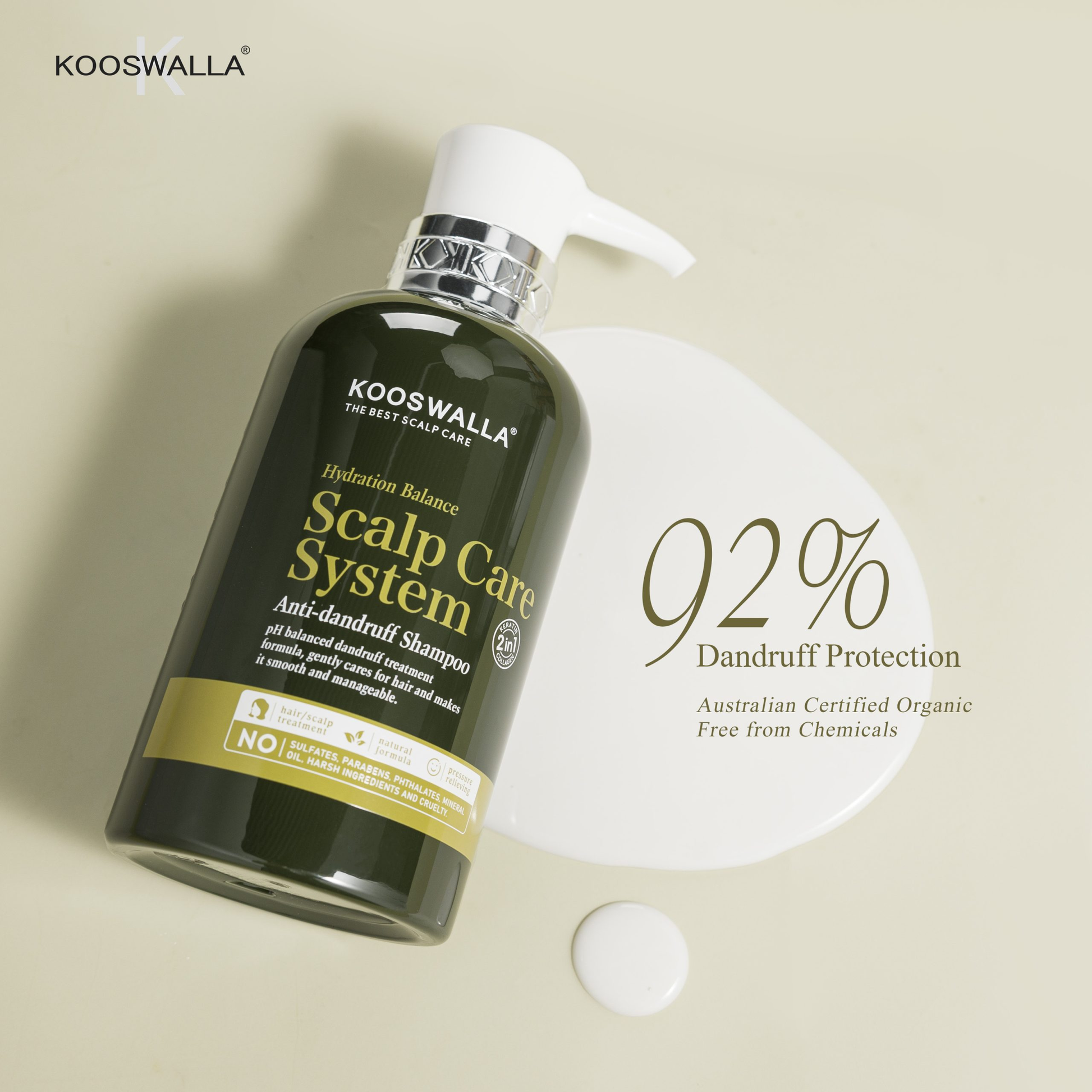 KooSwalla Anti Dandruff Shampoo 500ml - detaliu textură K-Beauty | SkinCare Korea