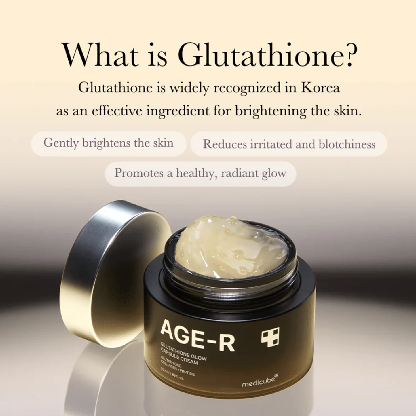 medicube AGE R Glutathione Glow Capsule Cream, 50g - detaliu textură K-Beauty | SkinCare Korea