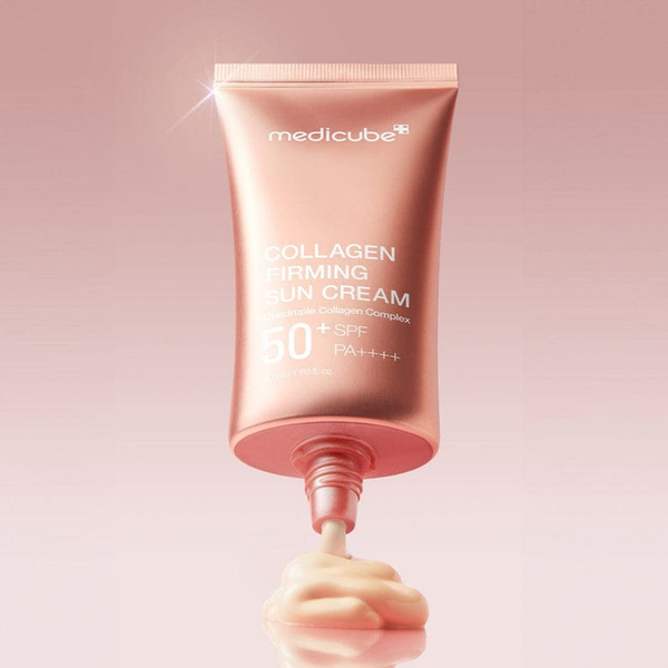 medicube Collagen Firming Sun Cream, 50ml - detaliu textură K-Beauty | SkinCare Korea