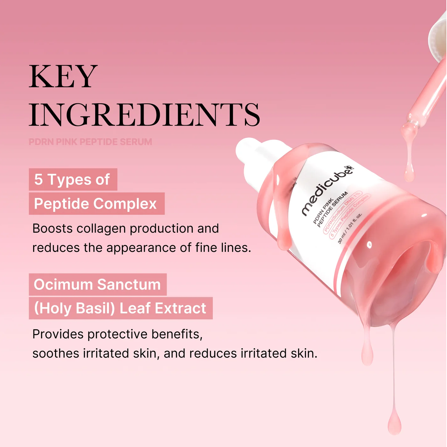 medicube PDRN Pink Peptide Serum, 30ml - mod de utilizare K-Beauty | SkinCare Korea