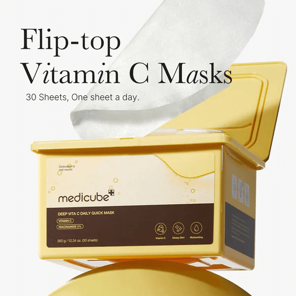 Medicube Deep Vita C Daily Quick Mask 30pcs - detaliu textură K-Beauty | SkinCare Korea